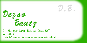 dezso bautz business card